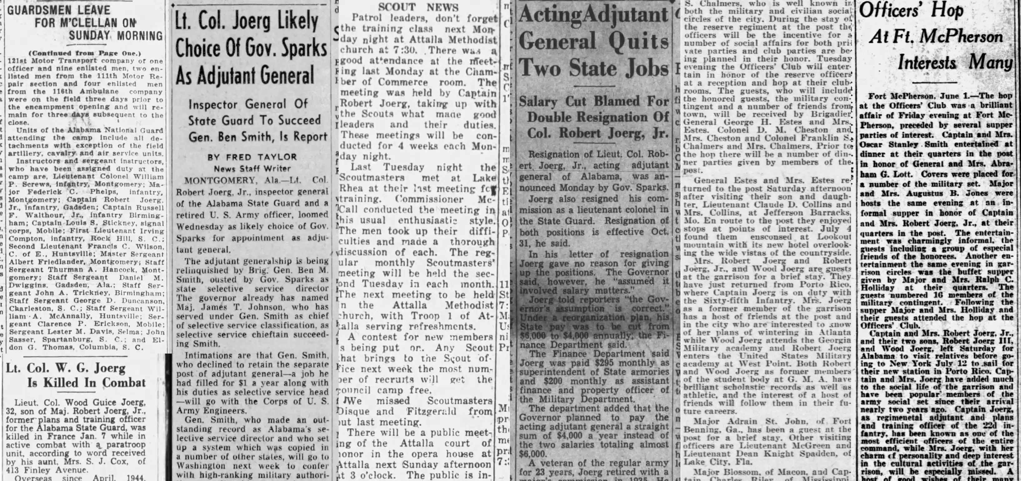 Newspaper clippings about Robert Joerg