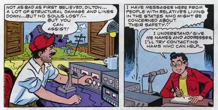 Archie comic featuring ham radio emergency communications